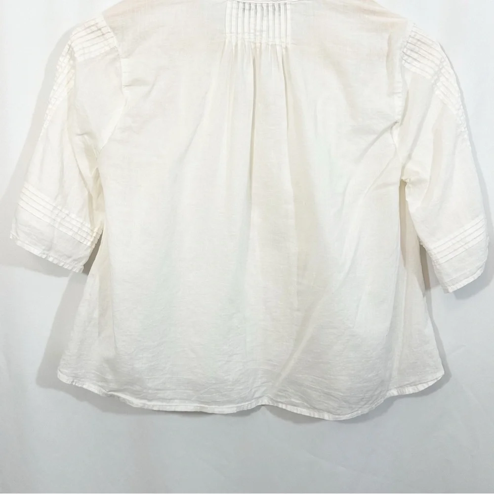 Madewelll X Warm Pintuck Tie Neck Top - Picture 9 of 12